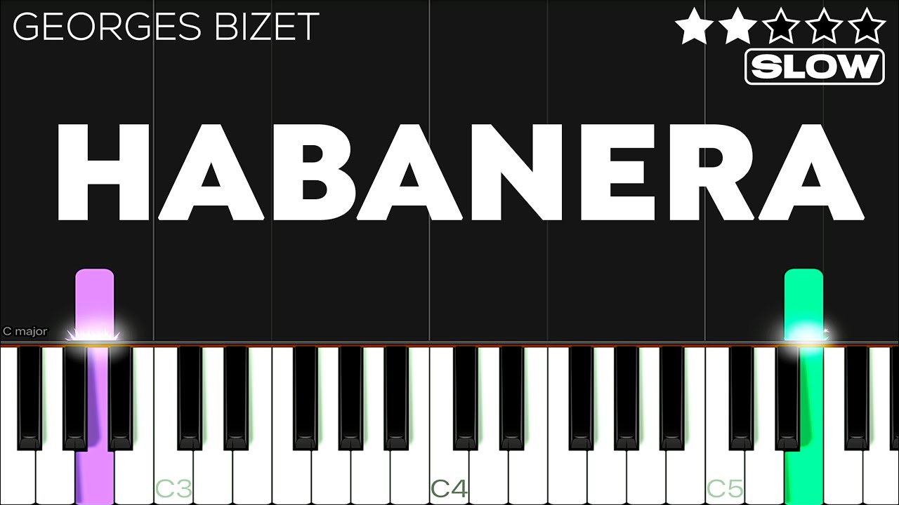 Georges Bizet - Habanera - Carmen | SLOW EASY Piano Tutorial