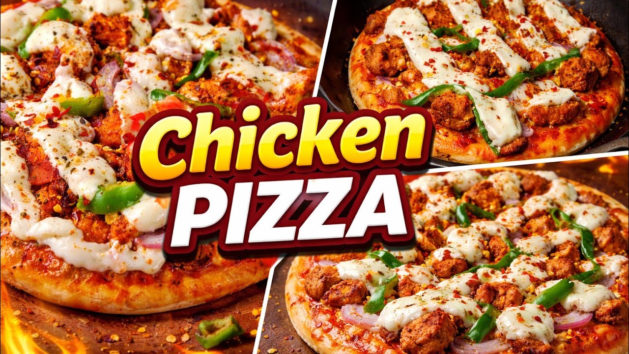 Chicken Cheese Pizza | Pizza Recipe | Non Veg Pizza | 