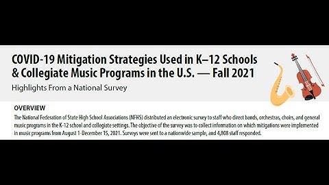 COVID Prevention Strategies among Music Programs - Study with CDC