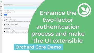 Enhance the two-factor authentication process and make the UI extensible - Orchard Core Demo