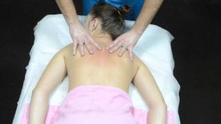 Massage of the cervical-collar zone.  Video lesson of massage.  Part of a general back massage