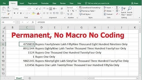 MS Excel: Easily Convert Numbers to Word (Permanent, No Macro No Coding)