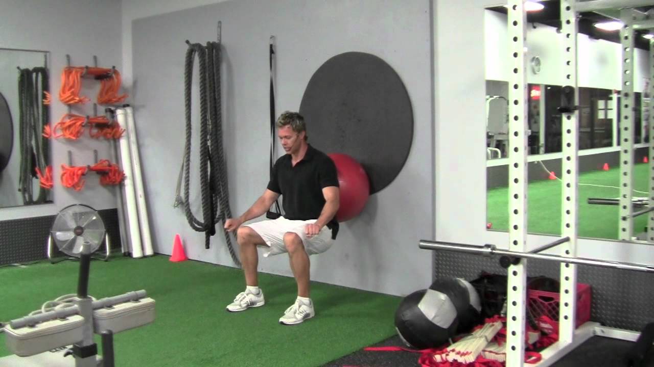 Wall Ball Squat - YouTube