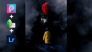 Pennywise manipulation| IT | Pics art |Lightroom |Snapseed |Lens distortion screenshot 3