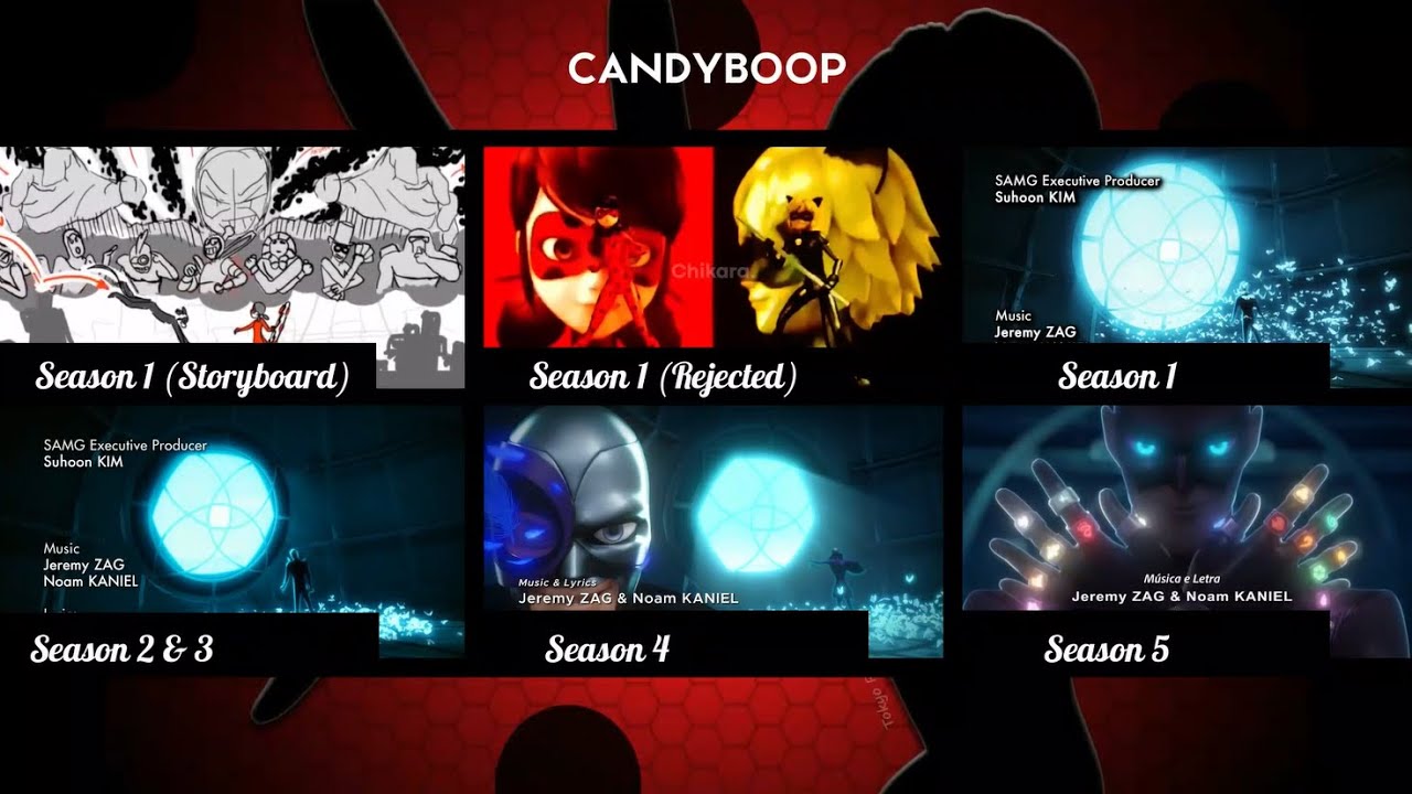 MIRACULOUS | EVERY INTRO / OPENING (Storyboard to Season 5 ...