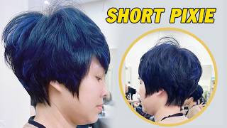 Chic Short Pixie Layered Women's Haircut Tutorial (Step-by-Step) | Soft Textured Short Pixie Cut screenshot 5