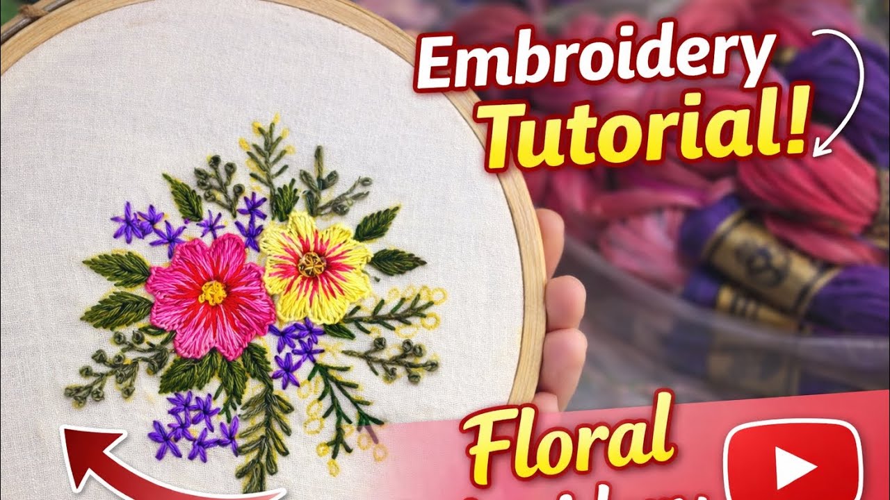 Floral pillow design complete tutorials for beginners🌸🌸