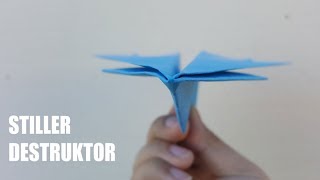 Papierflieger selbst basteln. Papierflugzeug falten - Beste Origami Flugzeug | Silent Destructor