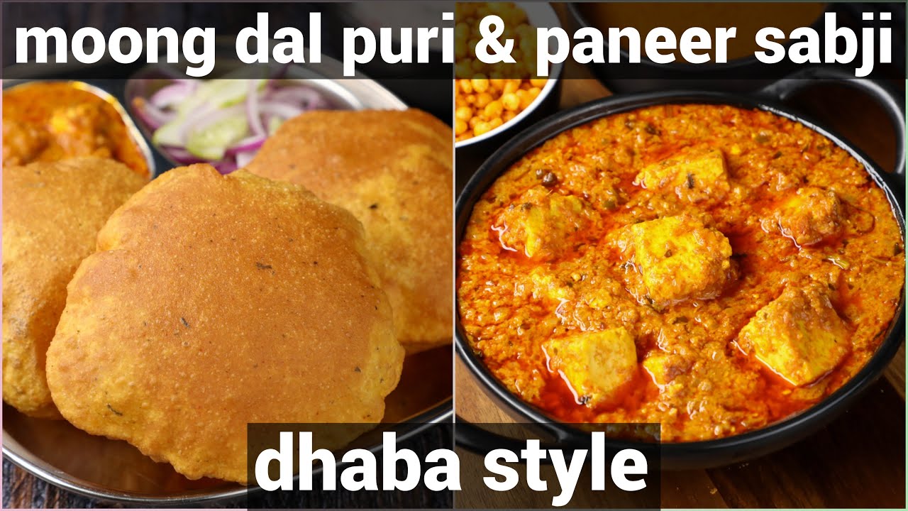 poori & paneer sabji combo recipe - lunch box meal combo | moong dal poori with paneer gravy combo | Hebbar | Hebbars Kitchen