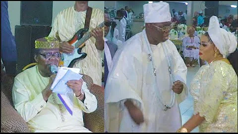 Watch Chief Ebenezer Obey Energetic Performance At GaniAdams'ss Birthday As Him And His Wife Dance
