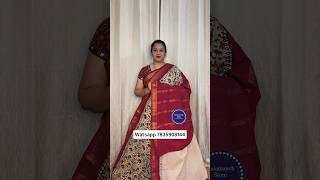 Hand Block Printed Madurai Cotton Sarees | Traditional Kattusayam Hand Dyed | 100% Pure Cotton