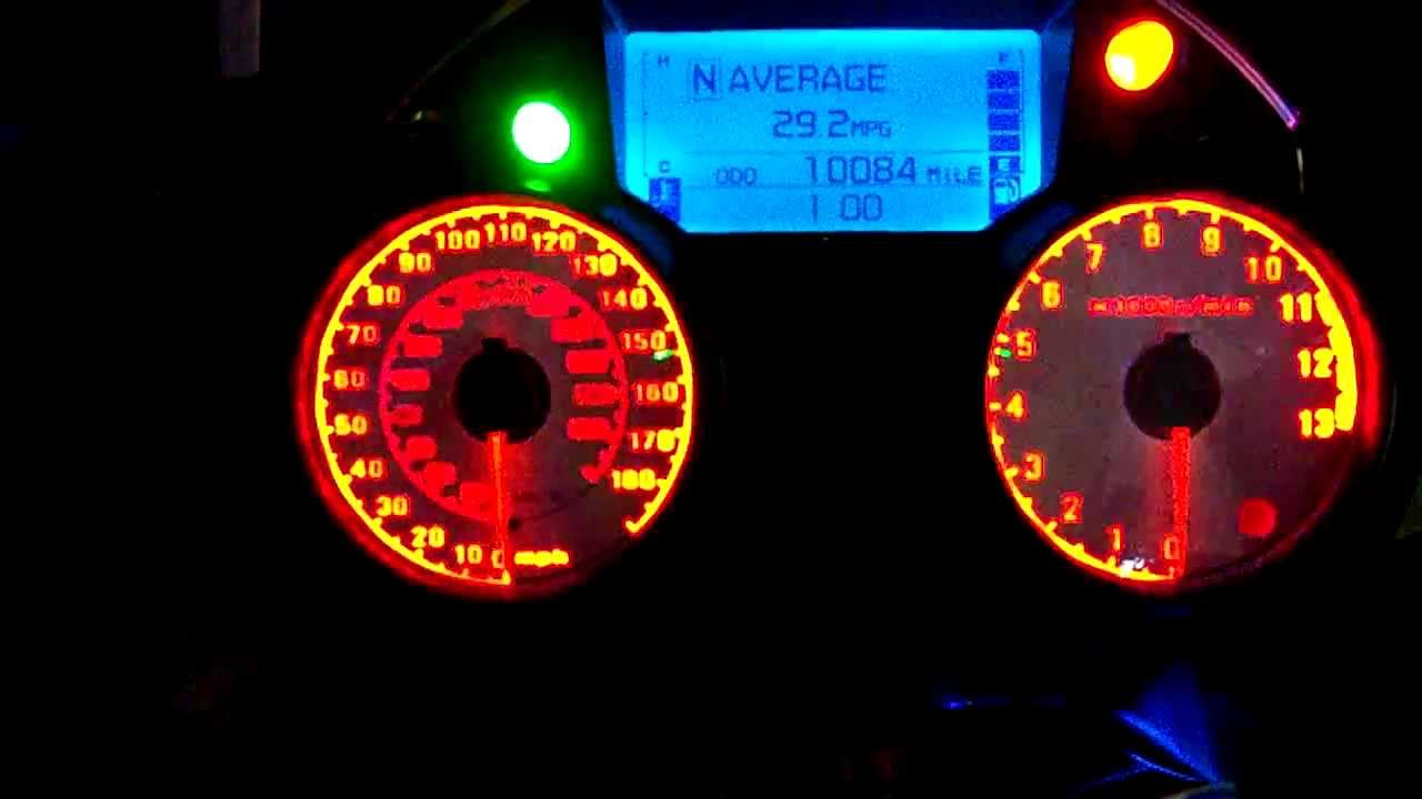 SPORTBIKLITES COLOR CHANGING ZX14R LED SPEEDOMETER CLUSTER GAUGES YouTube