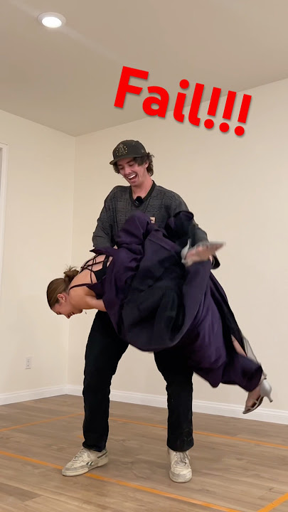 Testing tricks for our WEDDING DANCE!! 🕺💃#engaged #couple #funny #stunts #acro
