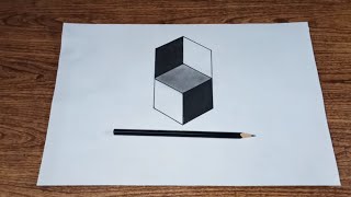 trick menggambar 3d kubus ilusi optik mudah - simple drawing tutorial