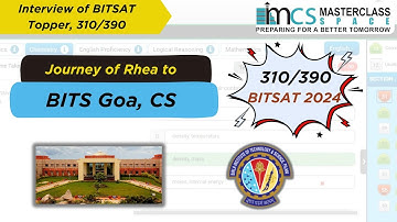 BITSAT 2024 Topper (310/390) | Masterclass Space BITSAT Test Series 2025 | BITSAT | BITS Goa CS