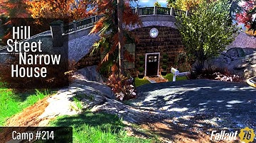 Fallout 76 Camp Build | Hill Street Narrow House | Bridge // Tiny // Cozy // Clean // Modern 