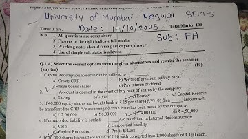 TYBCOM SEM 5 (14/10/25) FINANCIAL ACCOUNTING REGULAR MUMBAI UNIVERSITY