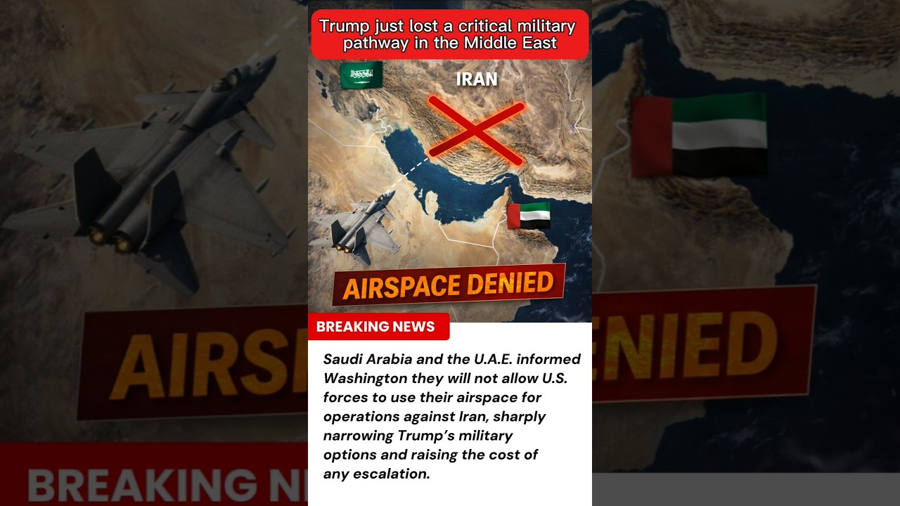 Saudi, UAE Deny U.S. Airspace for Iran Operations,Squeezing Trump’s Options 