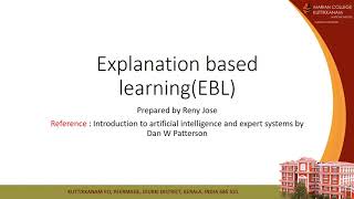 Explanation based learning (EBL)