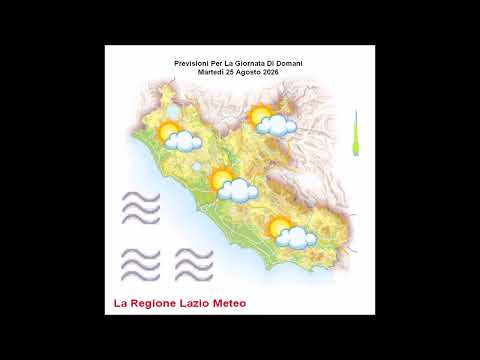 Video Sereno o poco nuvoloso. Previsioni per la giornata di domani, Martedì 25 Agosto 2026