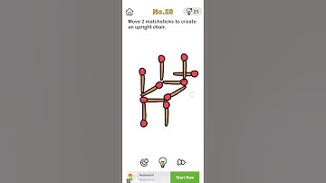 Brain out level no.28 Move 2 matchsticks to create an upright chair.