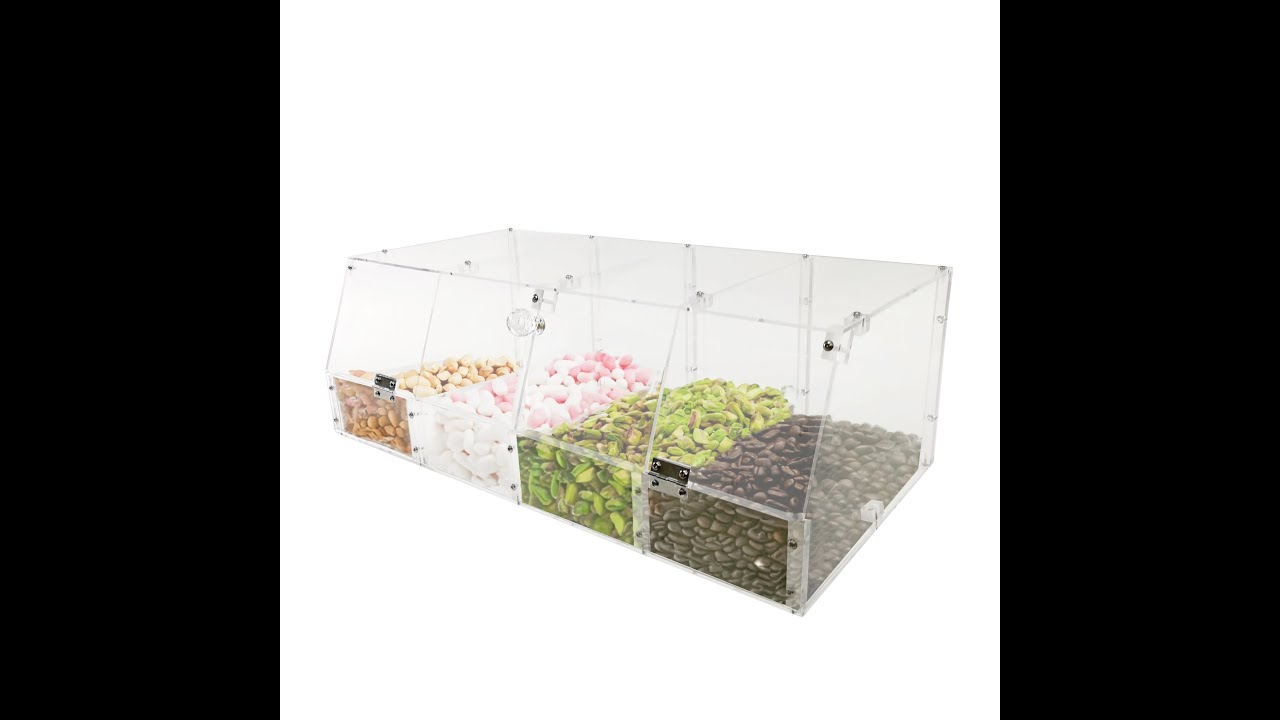 10207 4 section clear acrylic plexiglass candy bin divider stackable ...