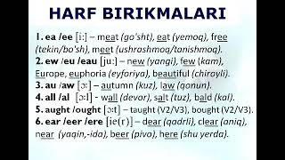 Ingliz tili harflarning va harf birikmalarining o'qilishi