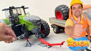 Tratores e Caminhão , aprendizagem com brinquedo para crianças! MOOPI - O Super Faz-Tudo