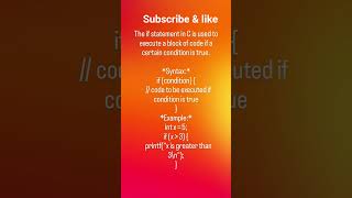 if statement in c programming ! #shorts #ytshorts #codingwithshiva