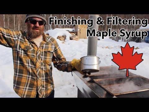 How We Finish And Filter Maple Syrup - Backyard Sap Boiling At Home