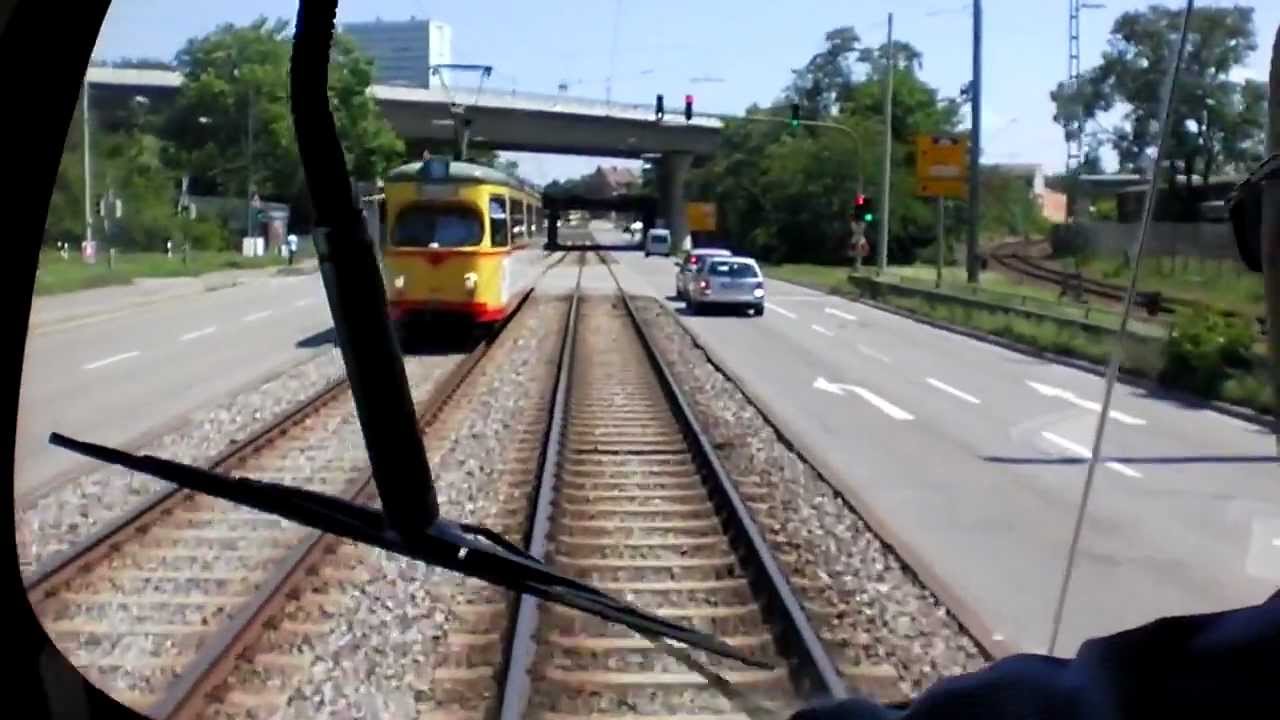 Straßenbahn Karlsruhe - Führerstandsmitfahrt Rheinhafen - Marktplatz Linie 5 HD
