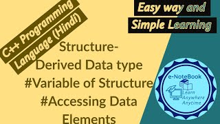 #Structure-Derived Data type  Part 2  1. Variable of Structure 2. Accessing Data Elements