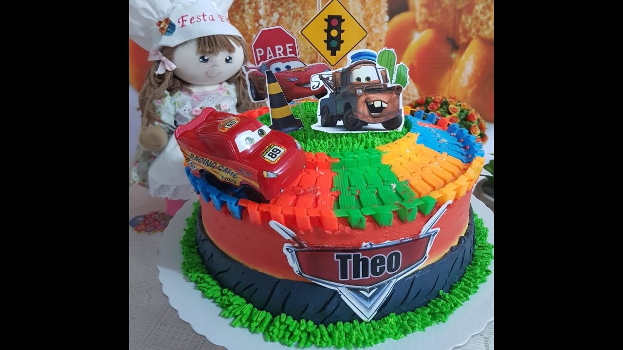 Disney mcqueen lightning carros bolo topper carrinho crianças festa de  aniversário decoração carro corrida tema do