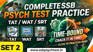 SSB Psychological Test Full Practice (Set 2) TAT, WAT, SRT Complete Mock Test