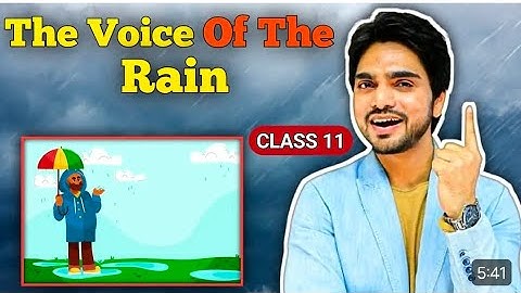 The Voice Of The Rain Class 11 | Hornbill Poem Full ( हिंदी में ) Explained by Dear Sir