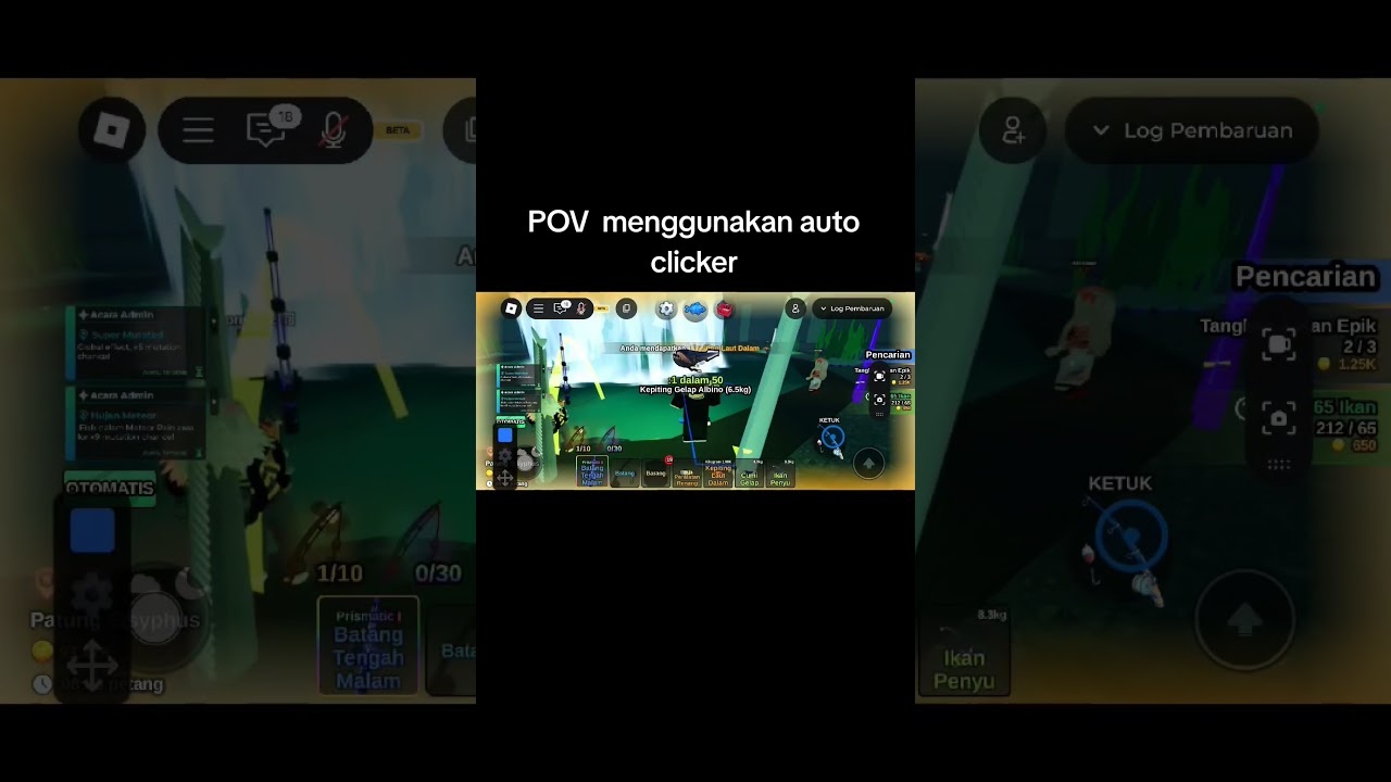 TRIK DI MAP FISH IT MENGGUNAKAN AUTO CLICKER ROBLOX