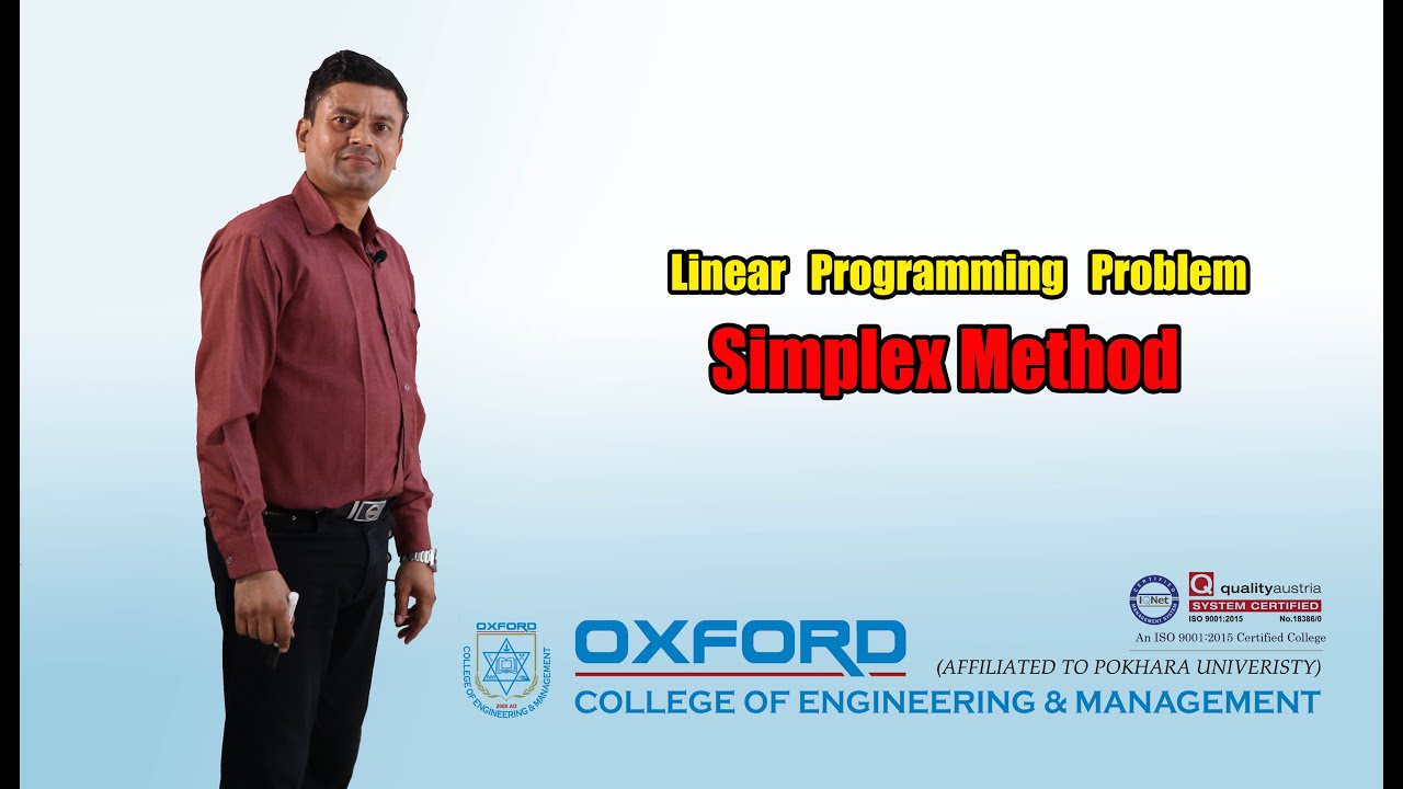 Simplex Method - Linear Programming - YouTube