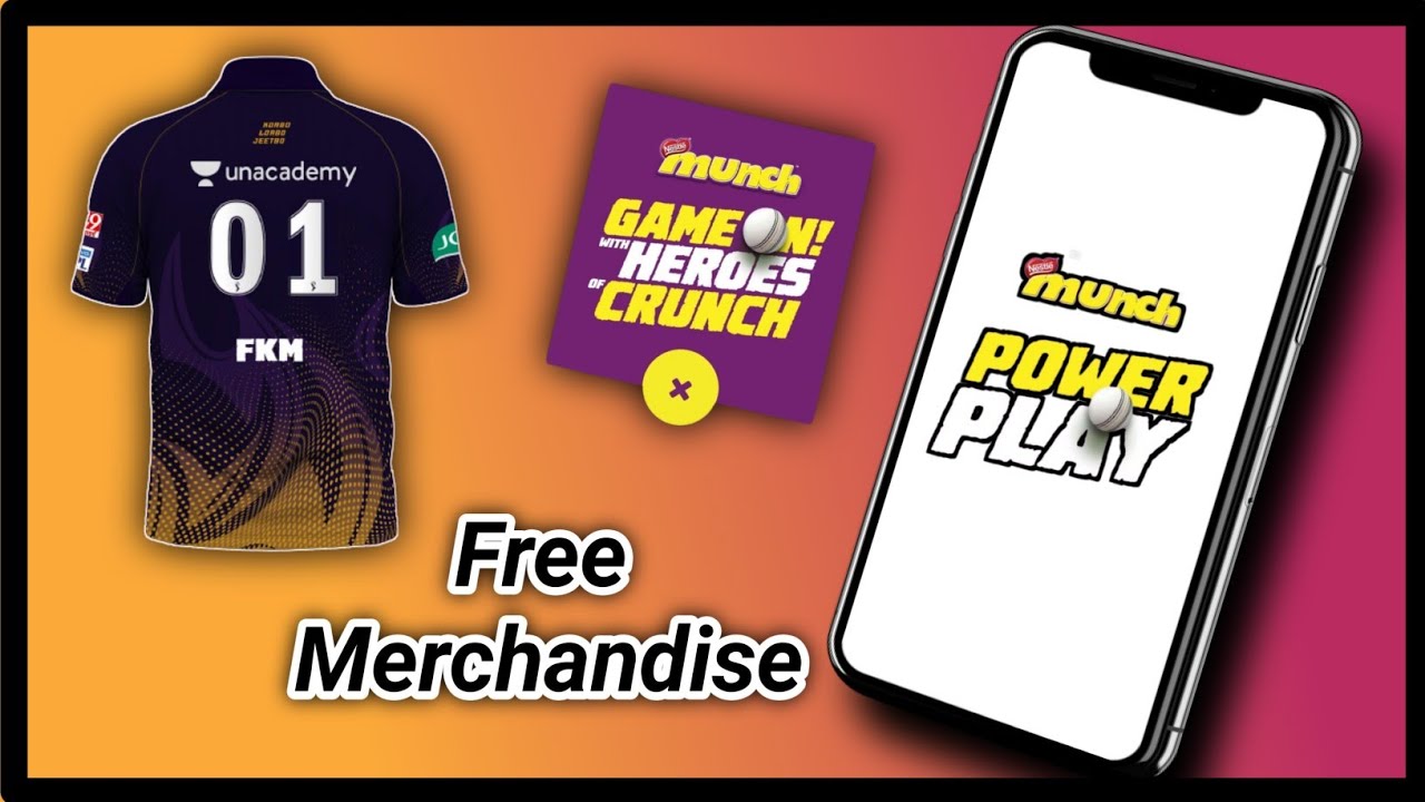 Munch Free cricket Merchandise / munch loot offer today.