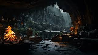 Soft Rain Echoes in a Cozy Cave in the Forest ASMR for Sleeping Deeply Stress Relief Study Work Calm