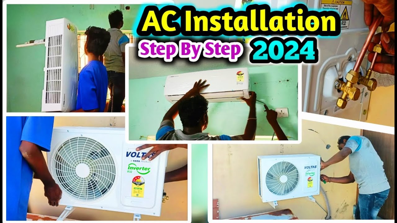 New Split Air Conditioner Installation Step By Step 2024 | Voltas 1Ton ...