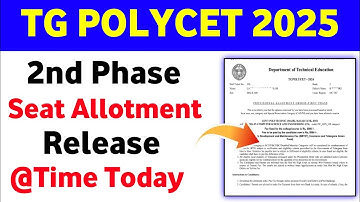 TG Polycet 2025 Second Phase Seat Allotment Release Time |TS Polycet 2025 Final Phase Seat Allotment