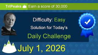 Microsoft Solitaire Collection: TriPeaks - Easy - July 1, 2026 screenshot 1