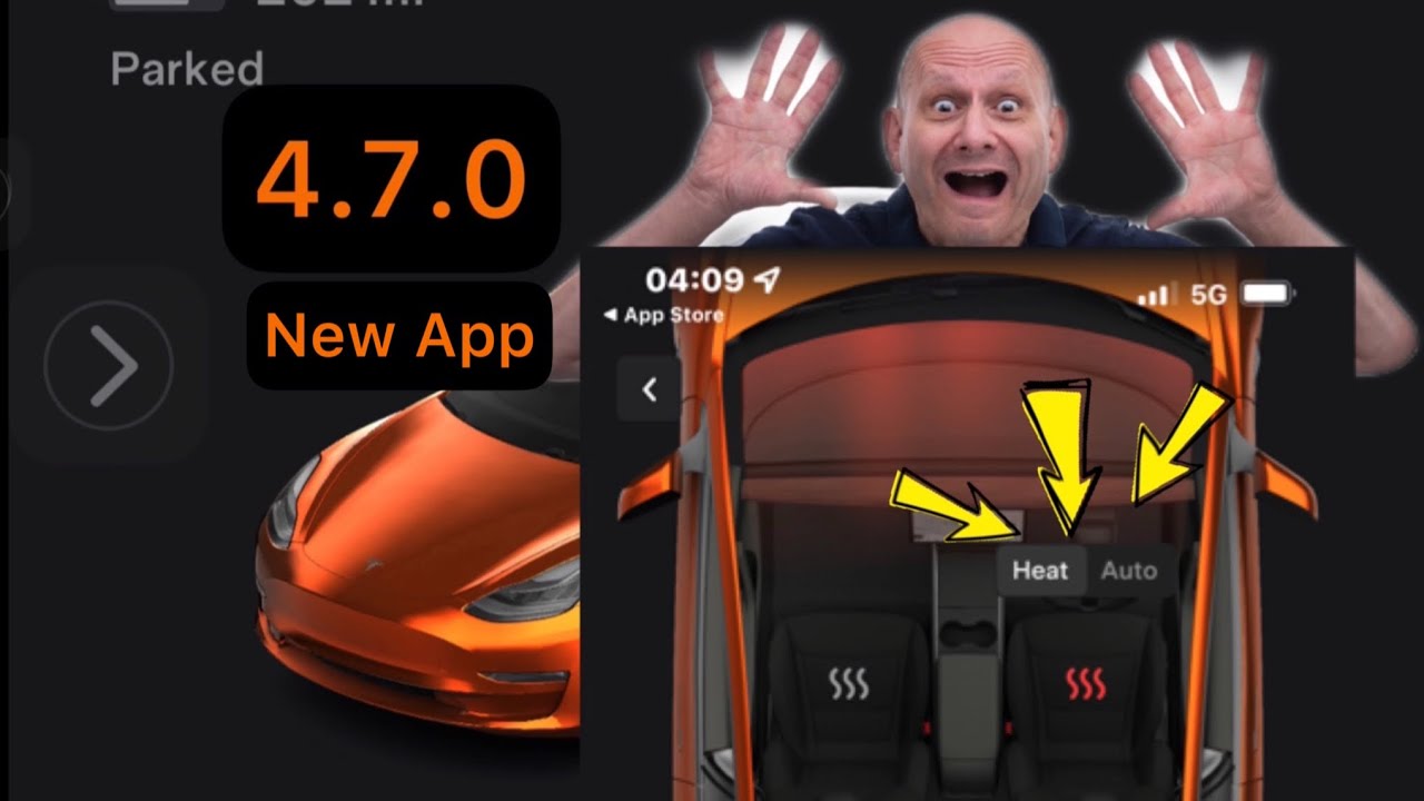 Tesla Phone App 4.7.0 New Feature with Auto Seat Heaters YouTube