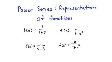 Representation of Functions as Power Series