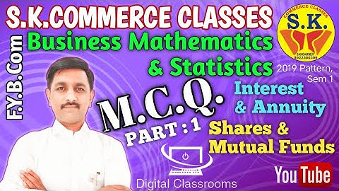 MCQ FYBCom || Business Mathematics & Statistics || SK Commerce Classes