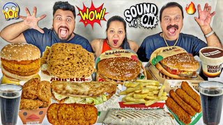 Burger King Full Menu Mukbang Mutton & Chicken Whopper,Double Patty & Fiery Burger,Hashbrown,Nuggets