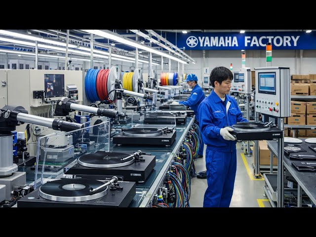 The manufacturing process of the Yamaha TT N503 vinyl record (Simulated using AI)