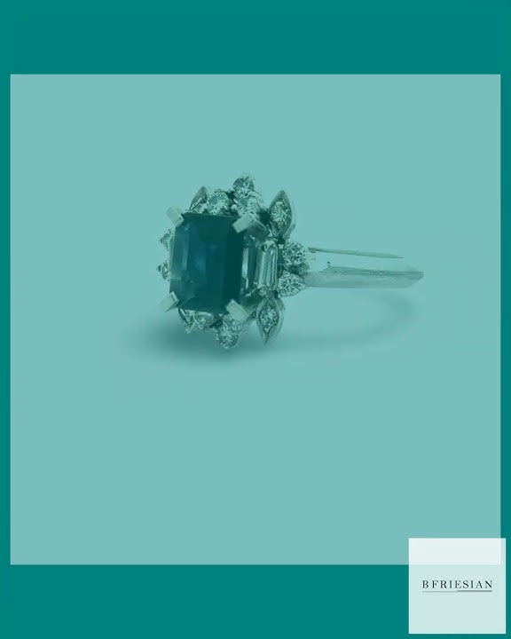 Sapphire and Diamond Platinum Ring