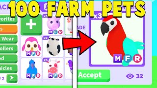 Trading 100 FARM EGG PETS in 20 Minutes.. (Adopt Me)