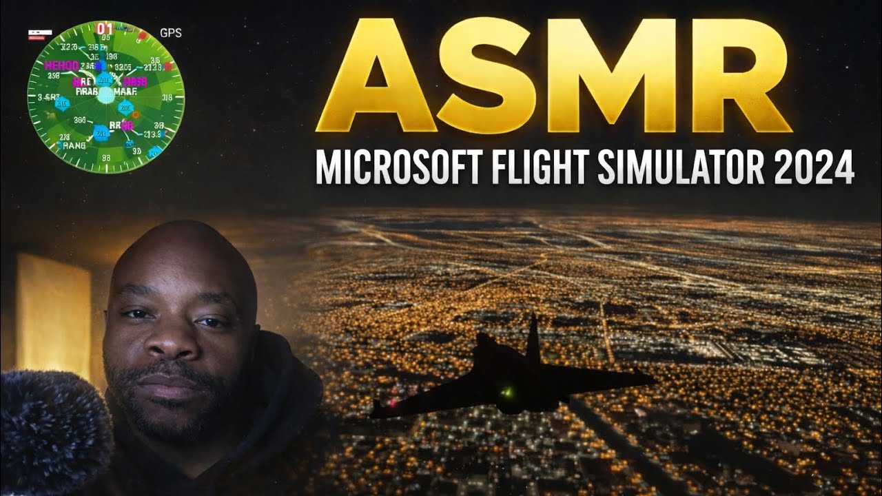 ASMR Relaxing Cockpit View Night Approach to The Pyramids